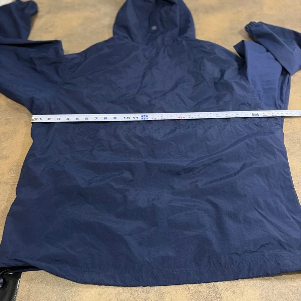 Columbia Anorak Windbreaker Mens Large Navy Blue Pullover KM3720 Hooded Jacket